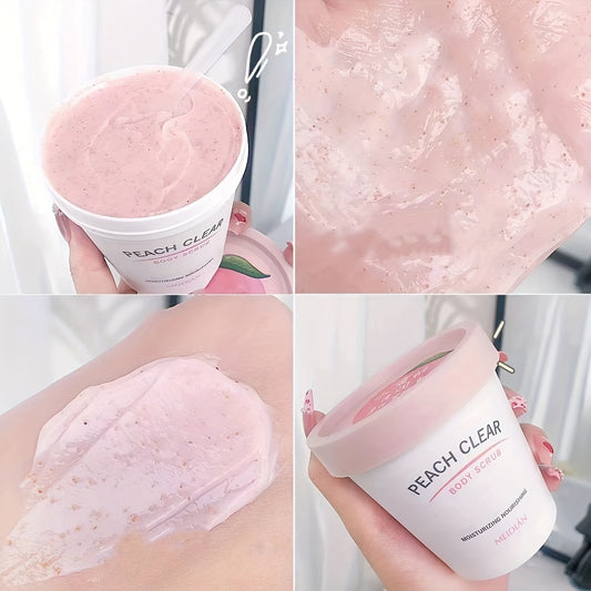 Hypoallergenic Ice Cream Peach Body Scrub - Mineral-Based Exfoliating & Moisturizing for All Light Beige Types, Gentle Exfoliation & Hydration, Refreshing Body Care