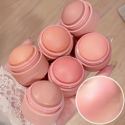 6-Color Peach  & Coral Blush Ball - Matte & Shimmer Highlighter in One | Instant Glow Powder Makeup for All Beige Tones | Buildable Cheek Color with Soft , Peach, Coral Tones | Wet/ Application | Sensitive Beige Safe | Long-Lasting Formula | Matte Finish