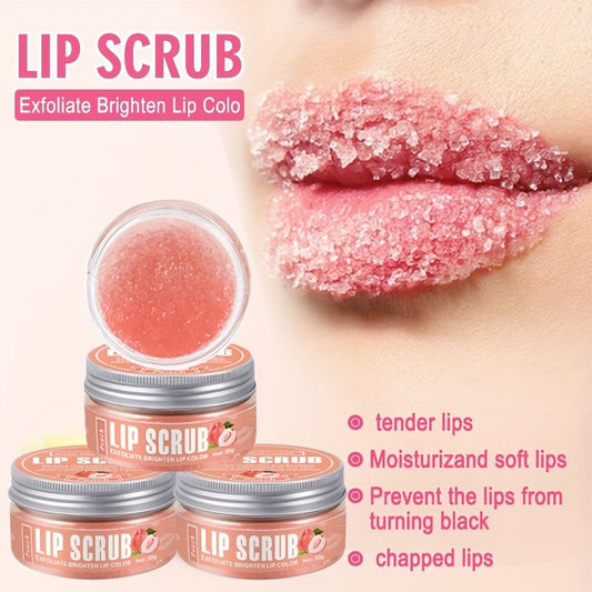 MISS FACTORX Peach Lip Scrub 30g - Gentle Exfoliating & Moisturizing, Vegan-Friendly with Sugar for Smooth, Hydrated Lips, Suitable for All Skin Types