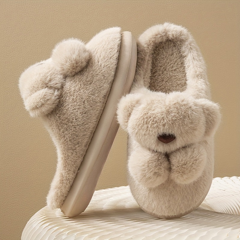 2025 Winter New Arrival Rabbit Slippers for Men - Soft Plush Lined, Warm & Cozy Indoor/Outdoor Winter Slippers with Cute Bunny Design, Non-Slip Ventilated Shower Style, EVA Sole & Fabric Upper, House Slippers