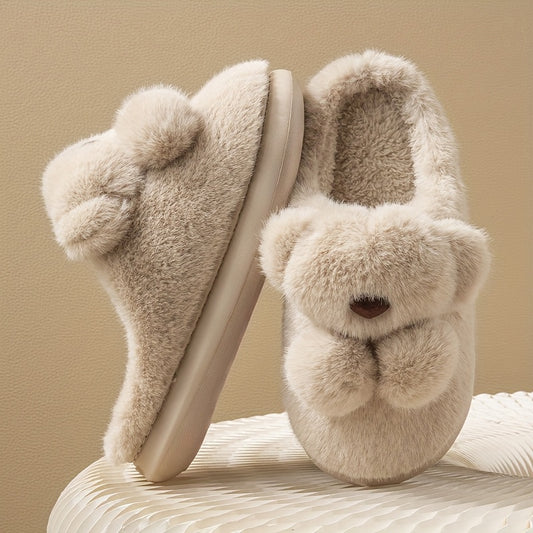 2025 Winter New Arrival Rabbit Slippers for Men - Soft Plush Lined, Warm & Cozy Indoor/Outdoor Winter Slippers with Cute Bunny Design, Non-Slip Ventilated Shower Style, EVA Sole & Fabric Upper, House Slippers