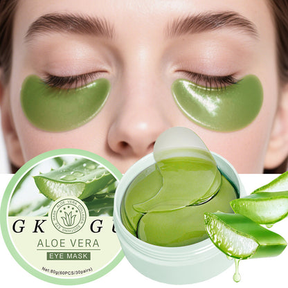 60pcs Aloe Vera + Collagen Eye Serum Cream Under Eye Patches - & Firming Eye Mask for Dark Circles, Puffiness, and Fine Lines - Fragrance-Free, All Light Beige Types, Gel Packaging, Skincare, Sleek Packaging, Natural Ingredient Design