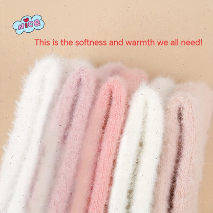 8pcs, 6pcs, 4pcs Special Embroidered Socks, Cute Heart Pattern, Fluffy Thick Floor Mid-Calf Socks, Suitable for Autumn and Winter, Warm Women'S Socks and Socks, Christmas Unique Gift, Christmas Socks, Christmas Gifts