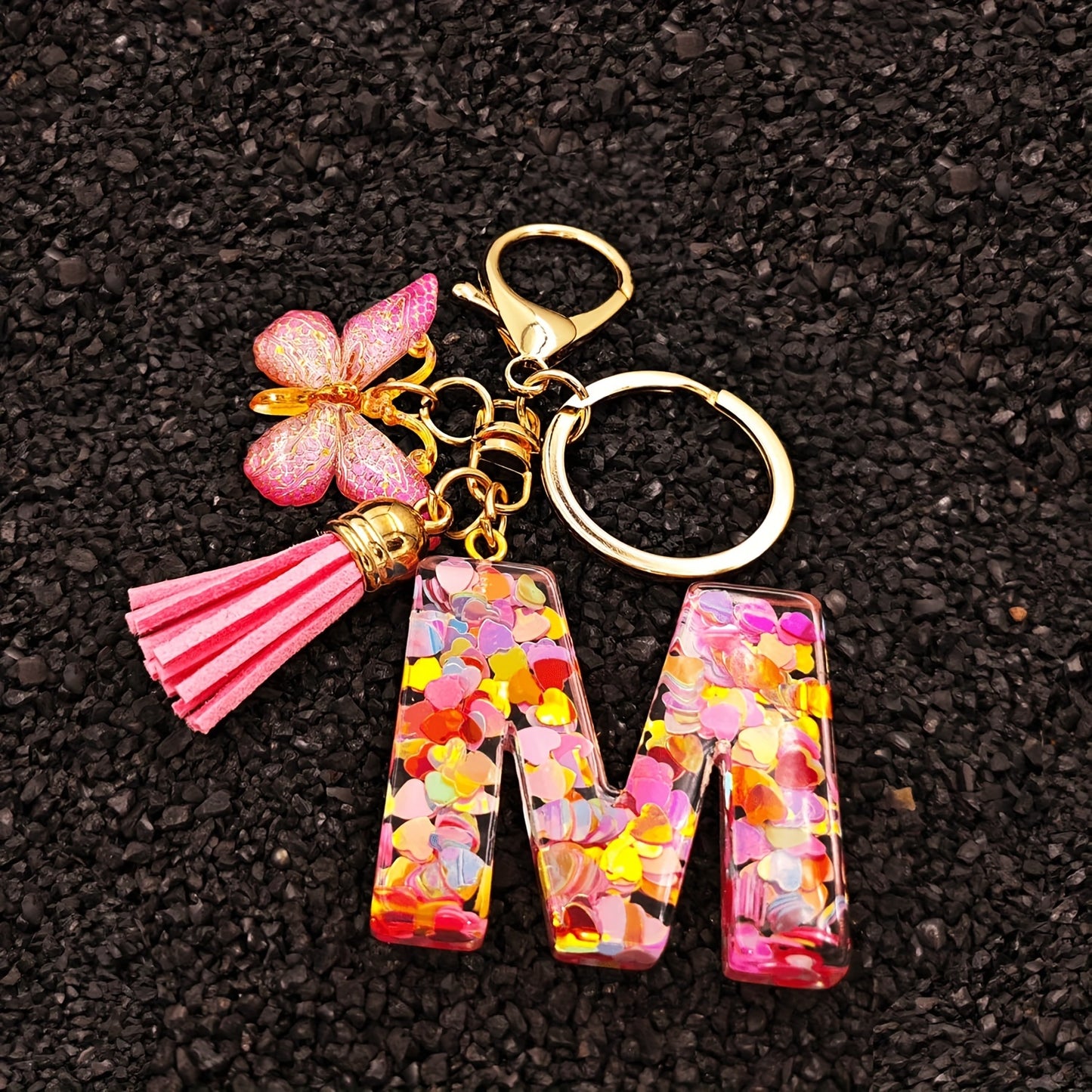 Alphabet Initial Letter Keychain Cute Key Chain Ring Bag Backpack Charm Car Hanging Pendant daily use Gift