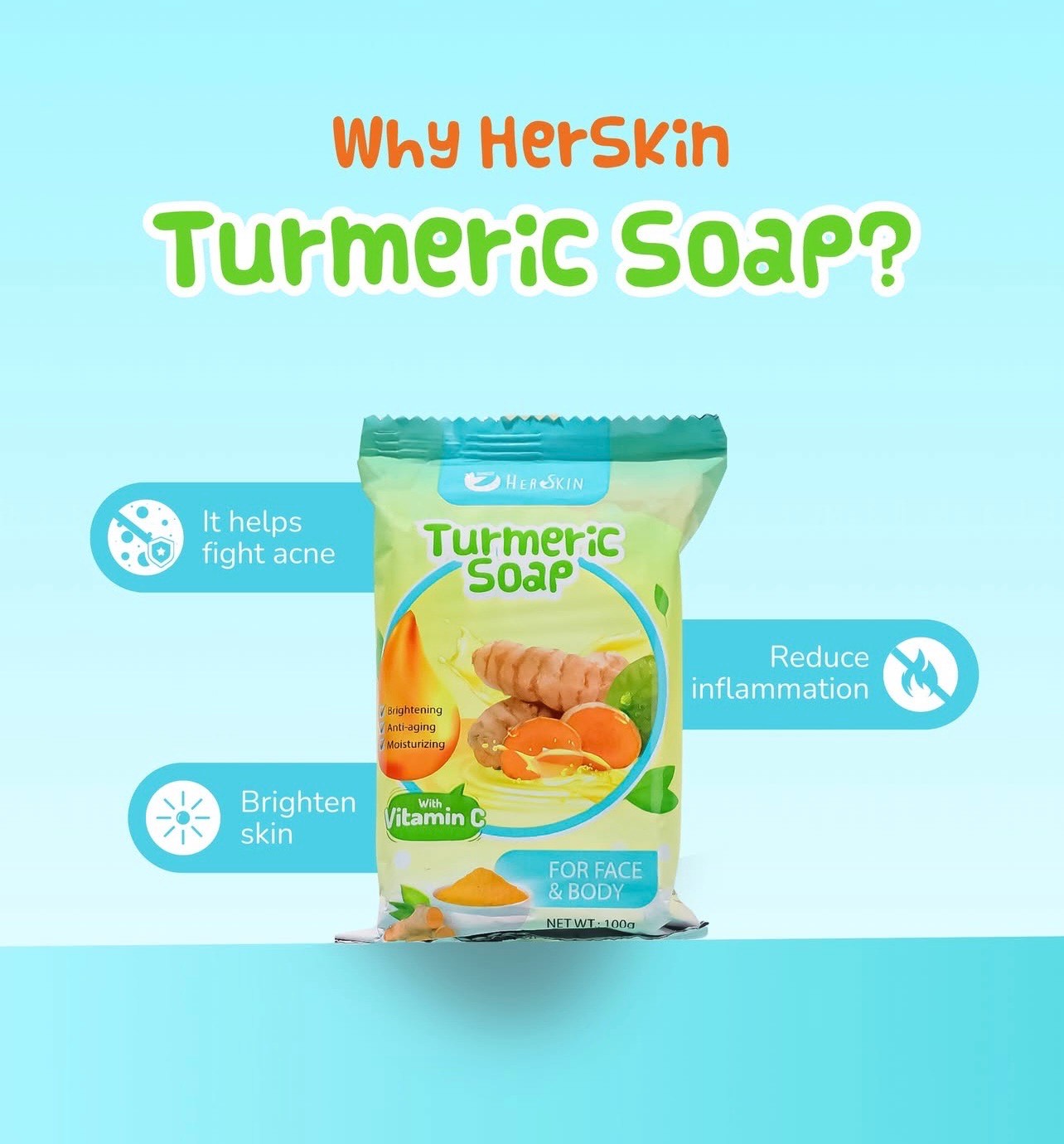 HerSkin Turmeric Soap (3pcs)