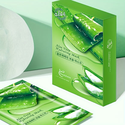 1 box/20 sheets, 2 boxes/30 sheets, 3 boxes, Aloe Vera Hydrating Mask, Oil Control, Pore Minimizing, Moisturizing & Hydrating, Post-Sun Care, Brightening & Nourishing, Unisex