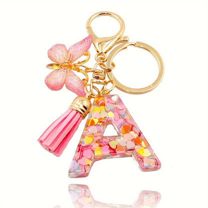 Alphabet Initial Letter Keychain Cute Key Chain Ring Bag Backpack Charm Car Hanging Pendant daily use Gift