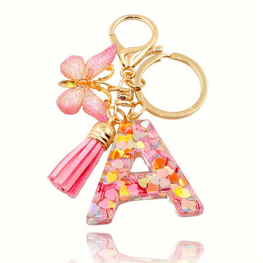 Alphabet Initial Letter Keychain Cute Key Chain Ring Bag Backpack Charm Car Hanging Pendant daily use Gift