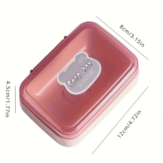 Creative Minimalist Transparent Plastic Drainage Box, Shower Room Cover Soap Dish Container for Home and Hostel Use or Travel